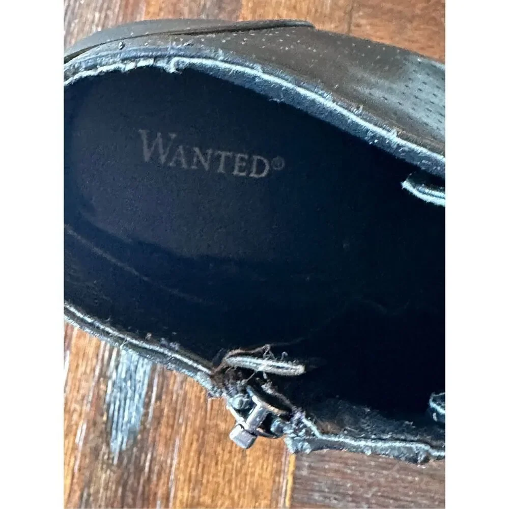 Wanted Womens Black heeled wedge ankle bootie